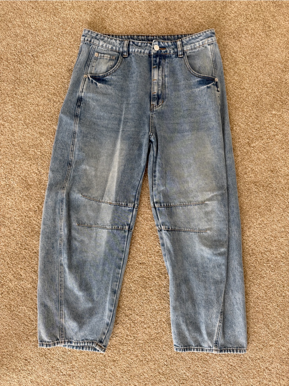 Amazon Women's Faded Light Blue Boyfriend Jeans